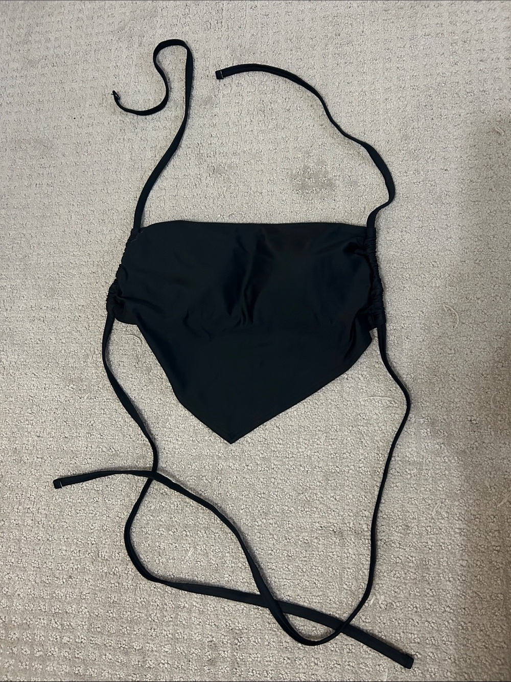 aerie Black Bandeau Tie-Back bathing suit top